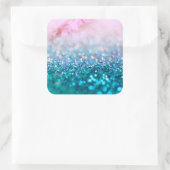 Sticker Carré Pink Gradient Bleu Turquoise Parkle Parties scinti (Sac)