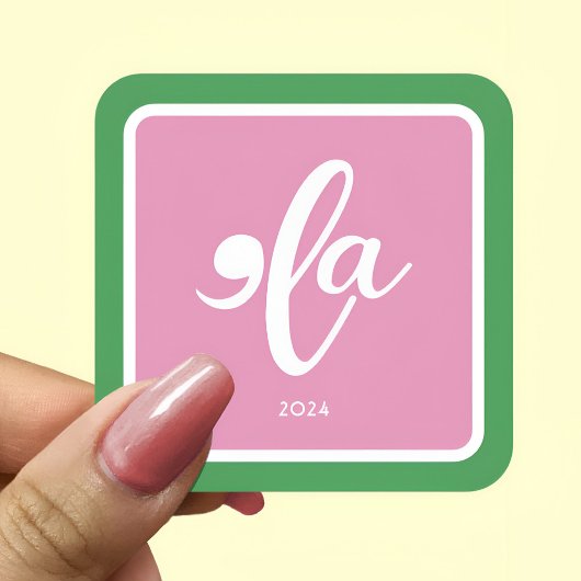 Sticker Carré Pink Green Kamala 2024 Dites Son Nom