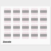 Sticker Carré Pink Grey Damask Graduation personnalisée Nom de l (Feuille)