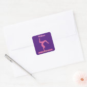 Sticker Carré Pink Gymnastique Fille Éperche Balancier (Enveloppe)
