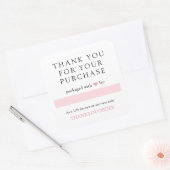 Sticker Carré Pink Heart Thank (Enveloppe)