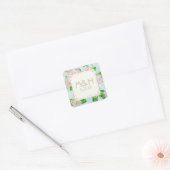 Sticker Carré Pink Hydrangea dentelle Floral Formal Élégant Mari (Enveloppe)
