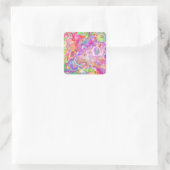 Sticker Carré Pink, Lime Green et Blue Bubly Art (Sac)