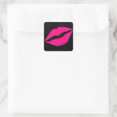 Sticker Carré Pink lipstick baiser pop art (Sac)