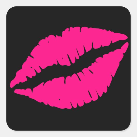 Sticker Carré Pink lipstick baiser pop art (Devant)