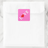 Sticker Carré Pink Love Romantique Élégant (Sac)