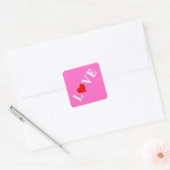 Sticker Carré Pink Love Romantique Élégant (Enveloppe)