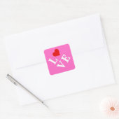 Sticker Carré Pink Love Romantique Élégant (Enveloppe)