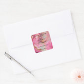 Sticker Carré Pink marble & gold glitter dropper bottle label (Enveloppe)
