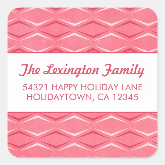 Sticker Carré Pink Mid Century Modern Holiday (Devant)