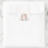 Sticker Carré Pink Nutcracker Winter Onederland 1st Birthday (Sac)