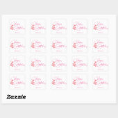 Sticker Carré Pink one year old birthday (Feuille)