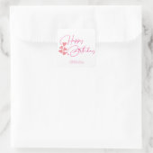 Sticker Carré Pink one year old birthday (Sac)
