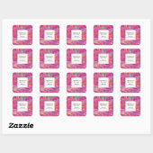 Sticker Carré Pink Orange tourne Abstrait Merci (Feuille)