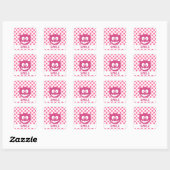 Sticker Carré Pink Polka Dot Monster SMILE (Feuille)