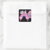 Sticker Carré Pink Punk Rainbow Stars et Spirales (Sac)
