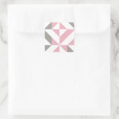 Sticker Carré Pink Raspberry and Silver Geometric ZigZag (Sac)