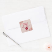 Sticker Carré Pink Red Floral Welcome Station (Enveloppe)