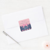 Sticker Carré Pink Ribbon, jeans Fabric, pink pattern Saying (Enveloppe)