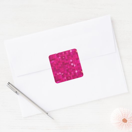 Sticker Carré Pink Shiny Sequin (Enveloppe)