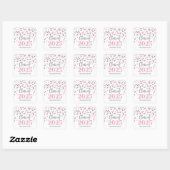 Sticker Carré Pink Silver Confetti Graduation 2025 (Feuille)