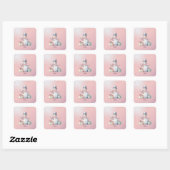 Sticker Carré Pink Snowman avec bouton Packages (Feuille)