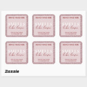 Sticker Carré Pink Sparkling Custom Valentine's Day Candle Label (Feuille)
