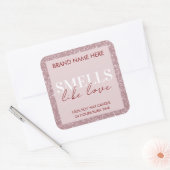 Sticker Carré Pink Sparkling Custom Valentine's Day Candle Label (Enveloppe)