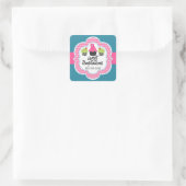 Sticker Carré Pink Turquoise Cupcake Bakery (Sac)