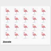 Sticker Carré Pink watercolor Flamingo . (Feuille)
