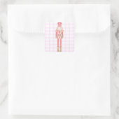 Sticker Carré Pink Watercolor Nutcracker En vichy hiver (Sac)
