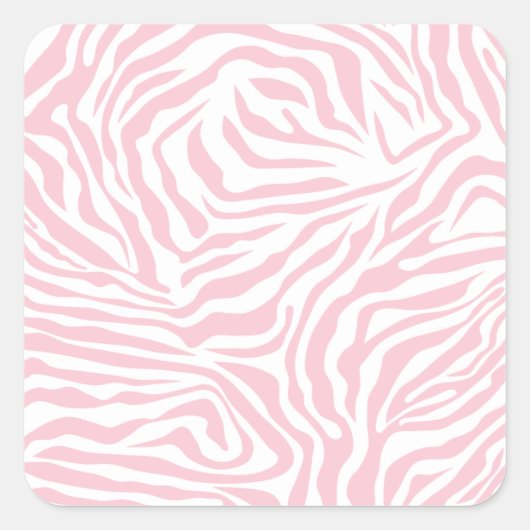 Sticker Carré Pink Zebra Stripes Wild Animal Print Zebra Pattern (Devant)