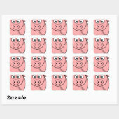Sticker Carré Pinky pig (Feuille)