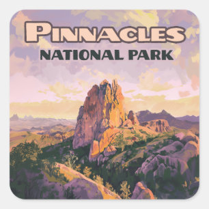 Sticker Carré Pinnacles National Park Buttes Californie