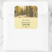 Sticker Carré Pins couverts de neige Forêt Chandelle BUsiness (Sac)