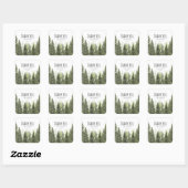 Sticker Carré Pins rustiques Mariage campagnard simple (Feuille)