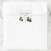 Sticker Carré Pins rustiques Mariage d'hiver Décembre Favoriser (Sac)