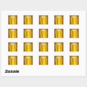 Sticker Carré pinte de bière avec spritz (Feuille)