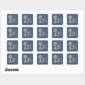 Sticker Carré Pion d'échecs, noix d'échecs et châtaignes (Feuille)
