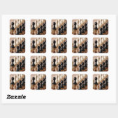 Sticker Carré Pions sur le tableau d'échecs (Feuille)