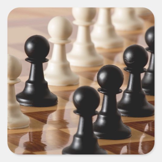 Sticker Carré Pions sur le tableau d'échecs (Devant)