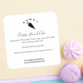 Sticker Carré Piping Bag Bakery Ingredient Label Minimalist