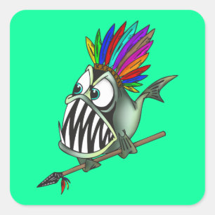 Sticker Carré Piranha