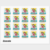 Sticker Carré Pirate kid birthday (Feuille)