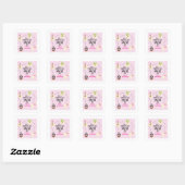 Sticker Carré Pirate life FOUR me rose Anniversaire (Feuille)