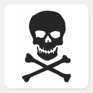 Sticker Carré Pirate Skull & Crossbones