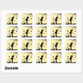 Sticker Carré Pirouette Ballerina dans Jardin Jaune (Feuille)