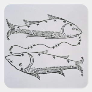 Sticker Carré Pisces (the Fishes) an illustration from the 'poet