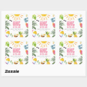 Sticker Carré Piscine Thème 1er anniversaire (Feuille)