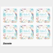 Sticker Carré Piscine tropicale Anniversaire (Feuille)